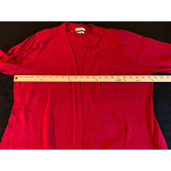 Van Heusen Womens Red Open Front Cardigan Sweater Size XLarge Cotton/Nylon Blend - Picture 6 of 11